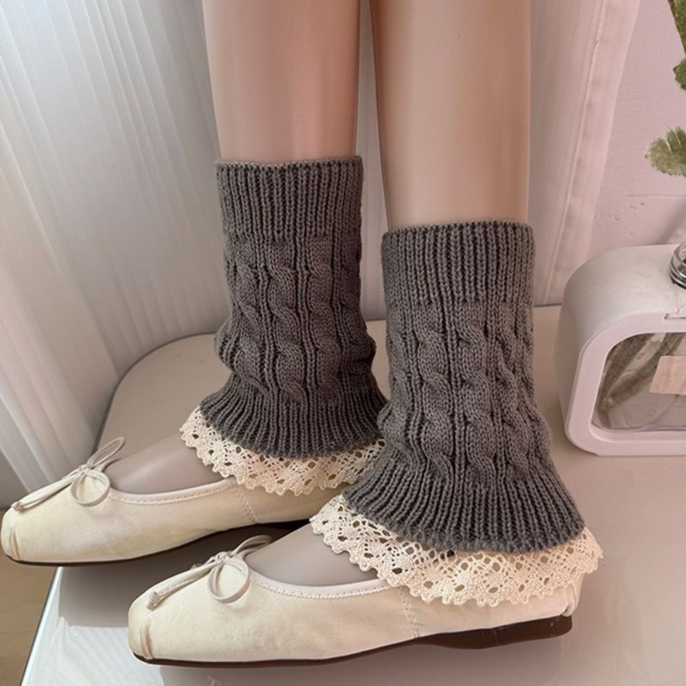 Vintage Lace Ruffle Hem Knit L - Boot Sock Slouchy recension och pris