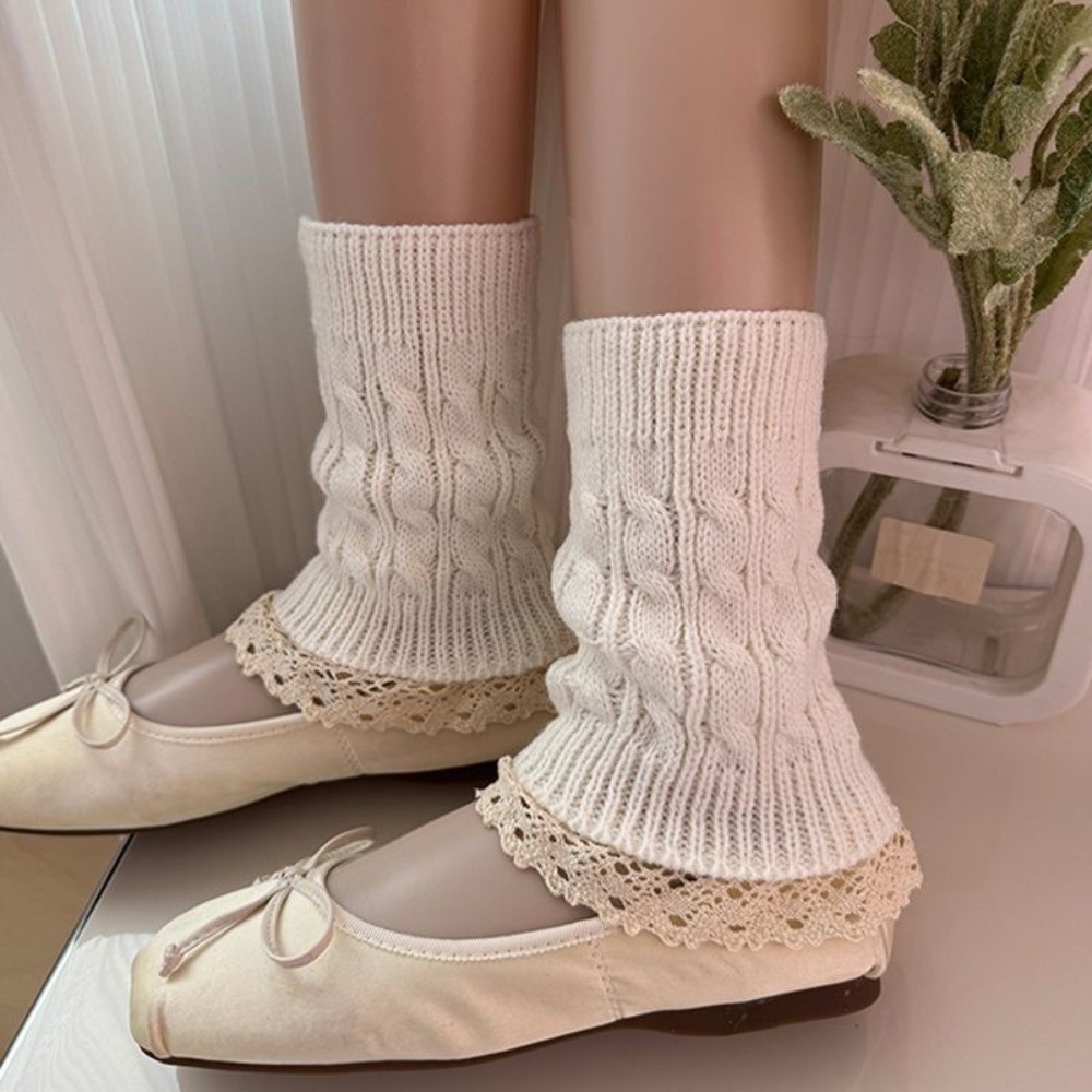 Vintage Lace Ruffle Hem Knit L - Boot Sock Slouchy recension och pris